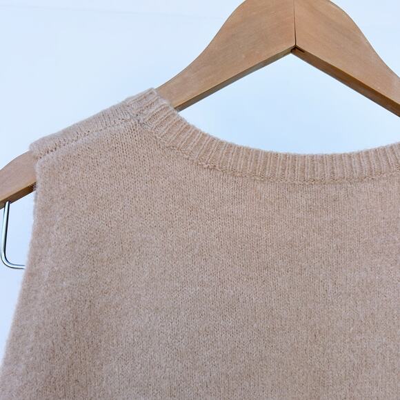 Vince Wool Alpaca Knit Sweater Dress Tan Beige Vest Style XL Large Revolve - Picture 7 of 9